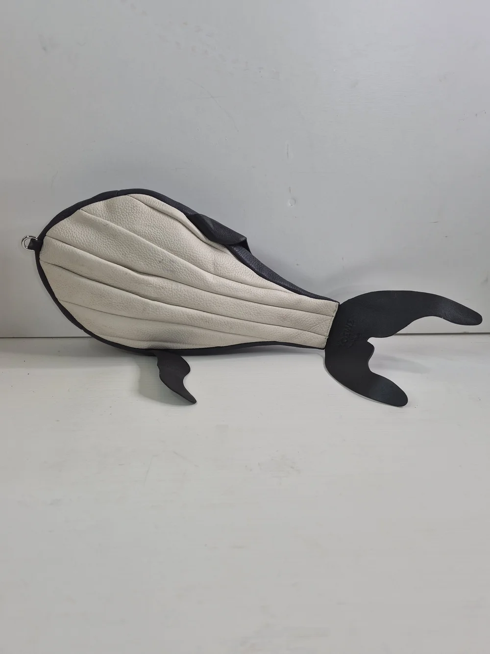 Loewe Whale-Shaped Pouch in White and Black